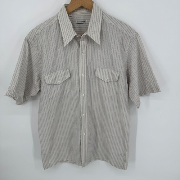Oliver Spencer Mens Button Up Shirt Striped Short Sleeve‎ Size 16 - Picture 3 of 7